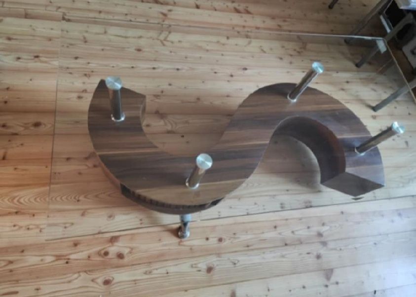 Ława duża szkło brąz