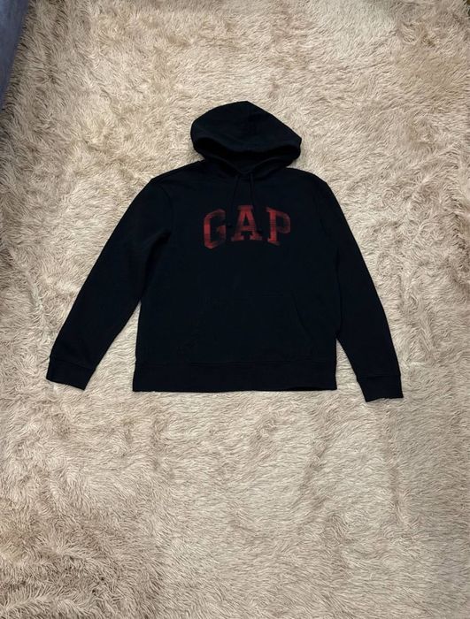 Чёрная кофта худи gap геп гэп оригинал big logo L