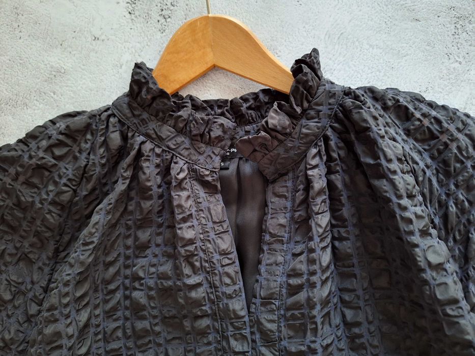 Krótka Sukienka z Fakturą Mapp Jeans Czarno Granatowa