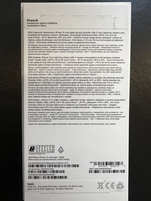 Telefon iphone  14 Apple