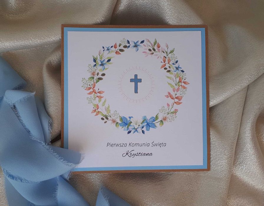 Zaproszenie na Komunię Świętą personalizowane14x14