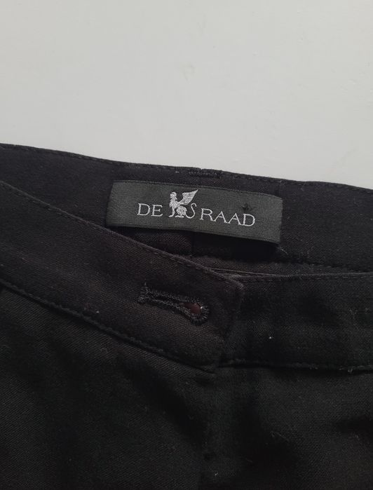 Czarne eleganckie czarne klasyczne szerokie spodnie wysoki stan 38 M