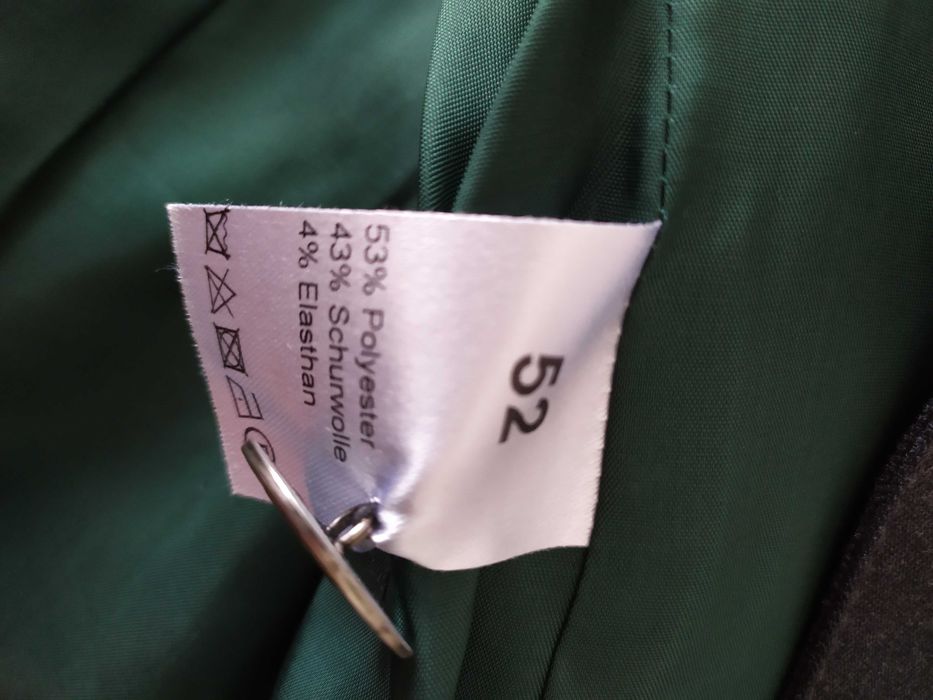 Nowa grafitowa marynarka damska wełniana żakiet bawarska ludowa 52 6XL