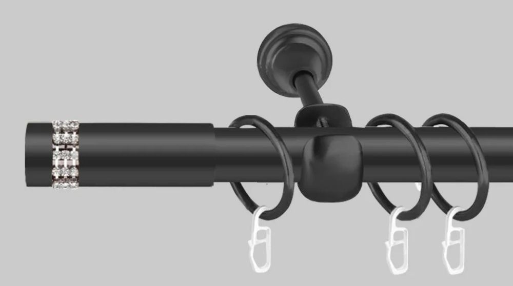 Карниз металевий 19 мм Хантос чорний, білий, антик, сатин, сталь