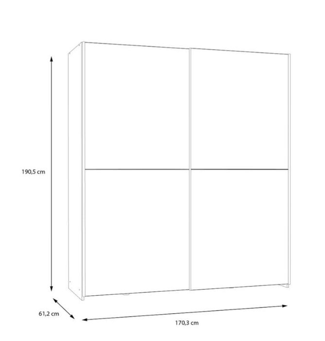 Roupeiro portas deslizantes 170x190cm branco
Rou