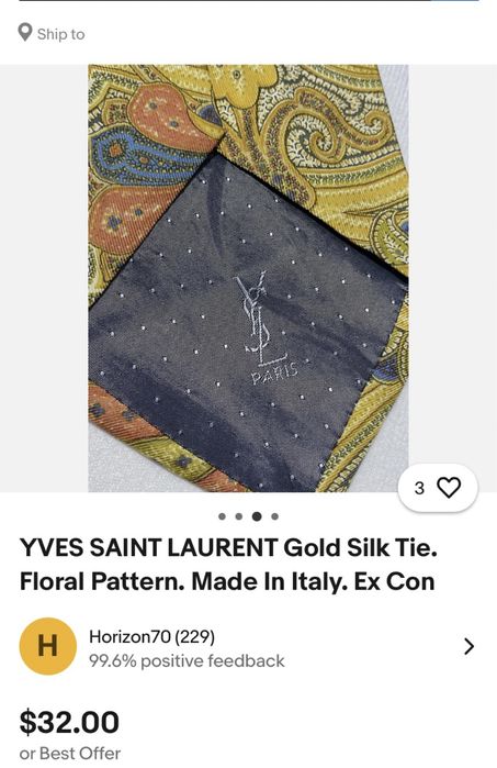 Галстук.шелковый галстуе. Галстук Saint Laurent.