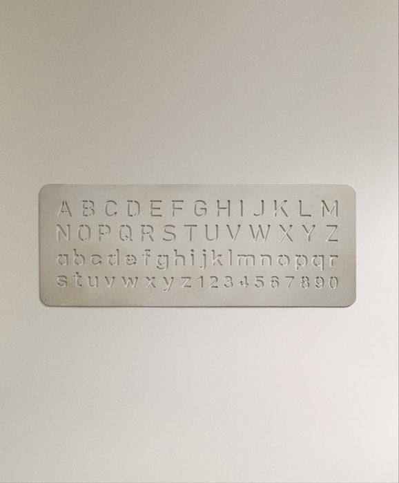 Régua Metal Abecedário Papelaria Zara Home NOVO