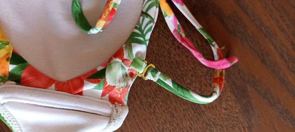 Kostium kąpielowy, góra, stanik hawajskie kwiaty