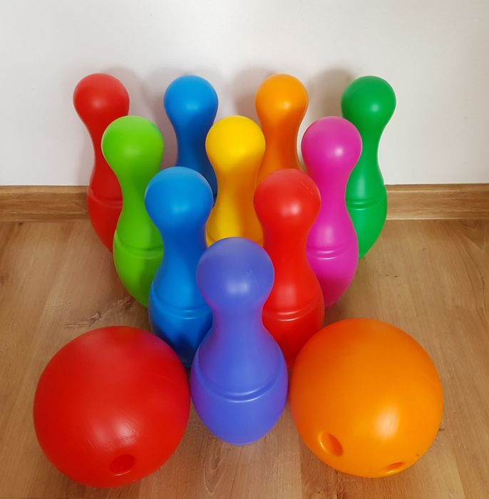 POLSKIE MEGA KRĘGLE dla dzieci 32cm, 10 szt+2 kule