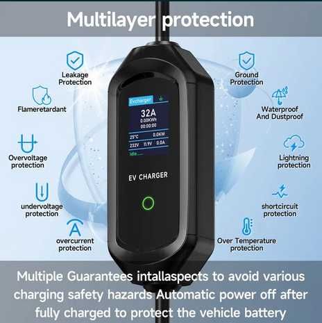 Зарядка для авто, электромобиля   AFYEEV 7.2 кВт 32 A 1-фаза Type 2