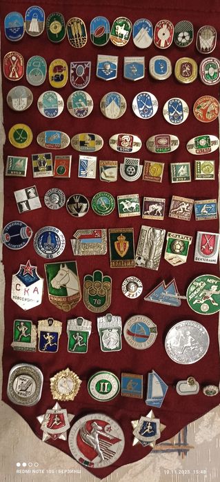 Ціна за ВСІ 78шт. значків СРСР на спортивну  тематику без повторив.