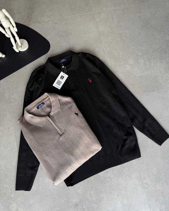 Стильна Кофта  замок 1/3  вʼязка косичка Polo Ralph Lauren old money