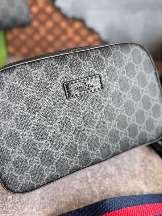 Чоловіча сумка мессенджер Gucci гуччи гучі GG ophidia чорна сіра