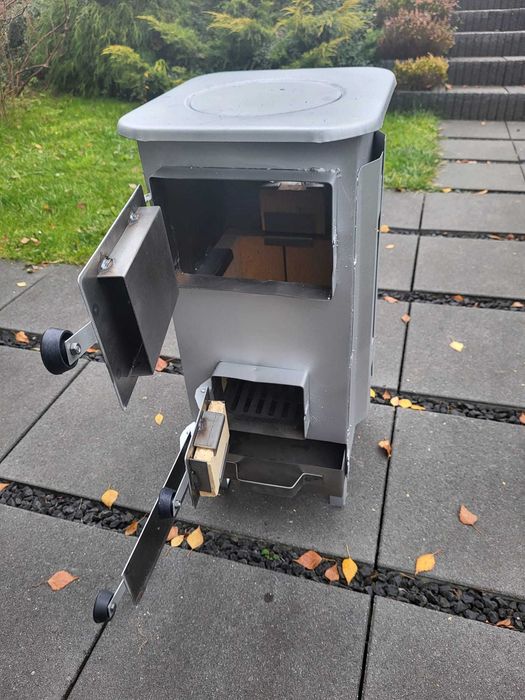 Piec koza na budowę, do garażu, do domu.Nowy piec z szamotami.