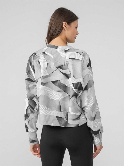 4F Nowa bluza S/36 crop top wzór bluzka koszulka longsleeve swetr