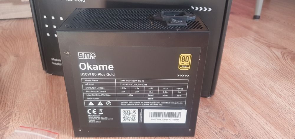 Zasilacz Silver Monkey X Okame M2 850W 80 Plus Gold – praktycznie nowy