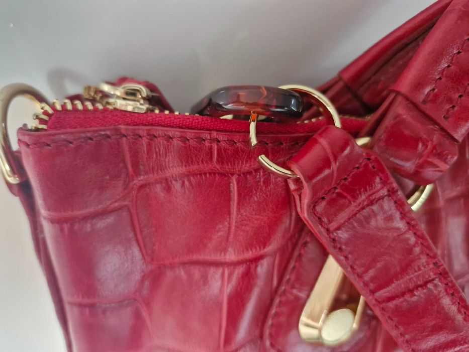 Torebka skorzana czerwona  Kazar