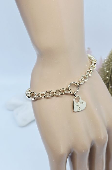 Złota bransoletka z sercem próba 585 14k