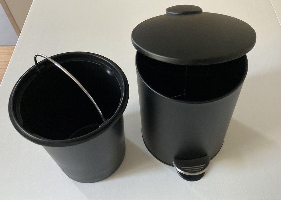 Caixote Lixo WC Preto 3 Litros - Como Novo