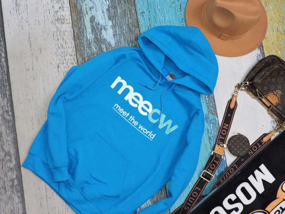 Gildan Męska niebieska bluza kaptur S