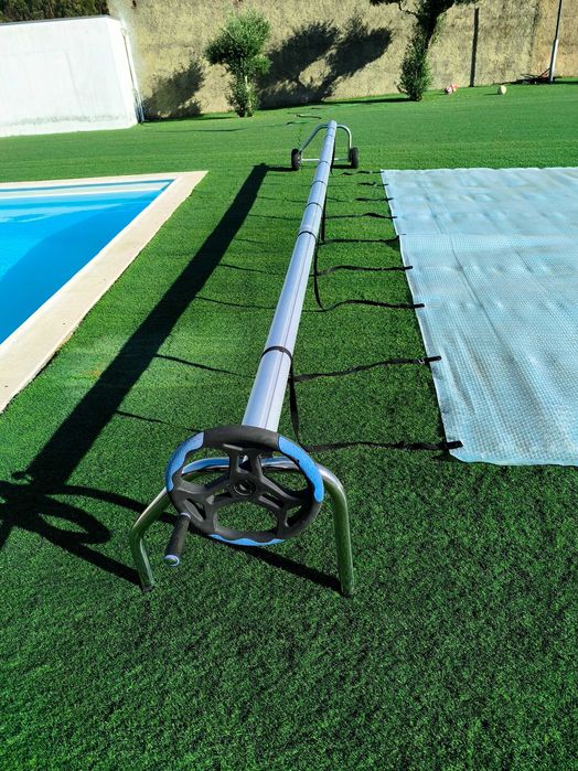 Cobertura de Piscina Termica + Enrolador em aço inox ( Como novo )