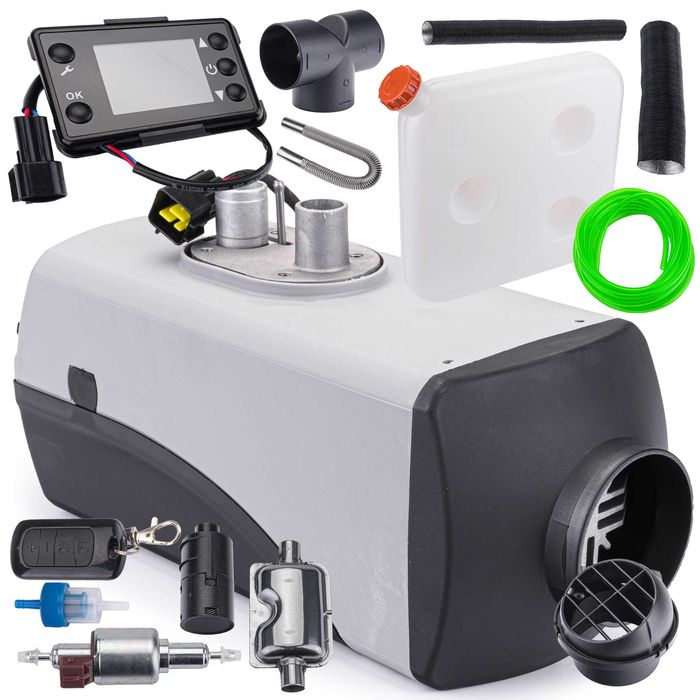 nagrzewnica olejowa spalinowa ogrzewanie postojowe 8kw 12v dc zestaw pm-ag-8m1