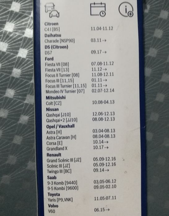 Escova Limpa Para-Brisas para Janela Traseira, 300 mm