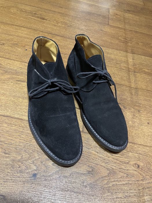 Замшевые ботинки дезерты Santoni Fatte a Mano Италия