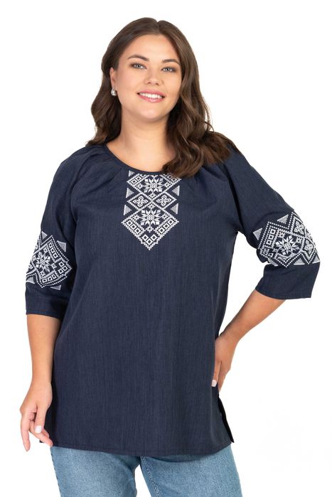 Жіноча блуза з вишивкою Любава рукав 3/4 (в різних кольорах)