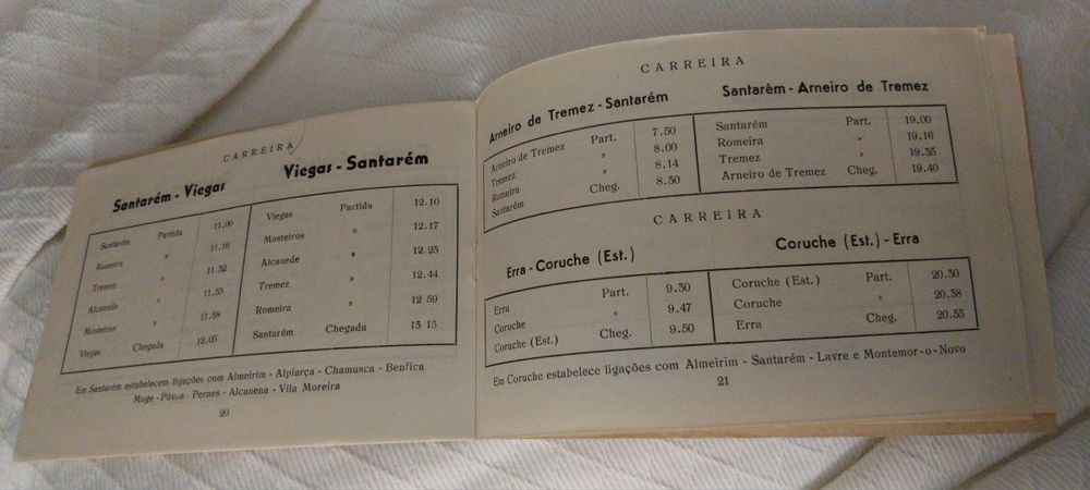 Horário  geral de camionagem Ribatejana de 1956