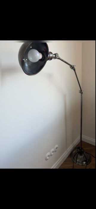 Lampa retro srebrna stojaca metalowa loberon