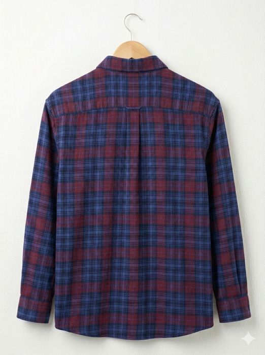 Koszula męska bordowo-granatowa Coop 100% bawełna casual