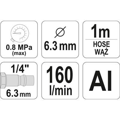 Pistolet do piaskowania z wężem Yato YT-2375