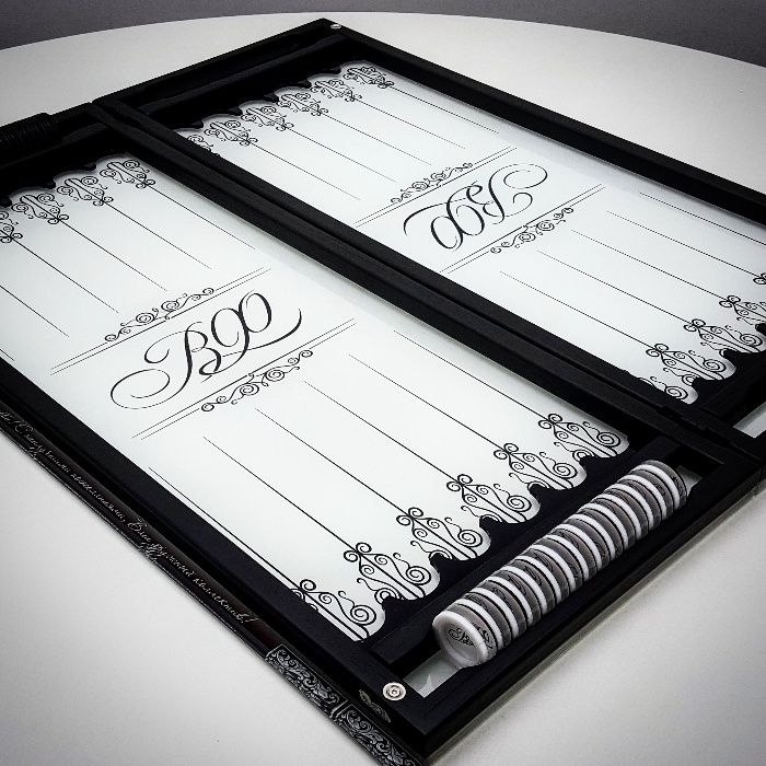 Нарды из стекла каленого. Инициалы и дизайн под заказ. Art-limit.