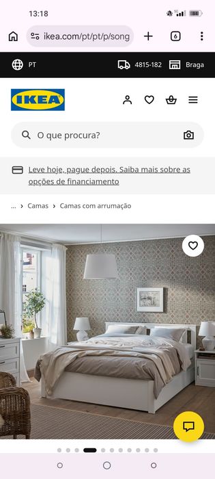 Cama de casal IKEA 1,40cm por 2,00 e Colchão Vesteroy(Guimarães e Santo Tirso)