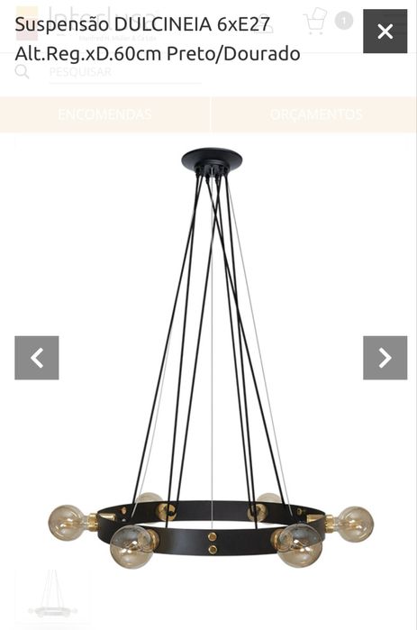 Candeeiro de sala com lampadas