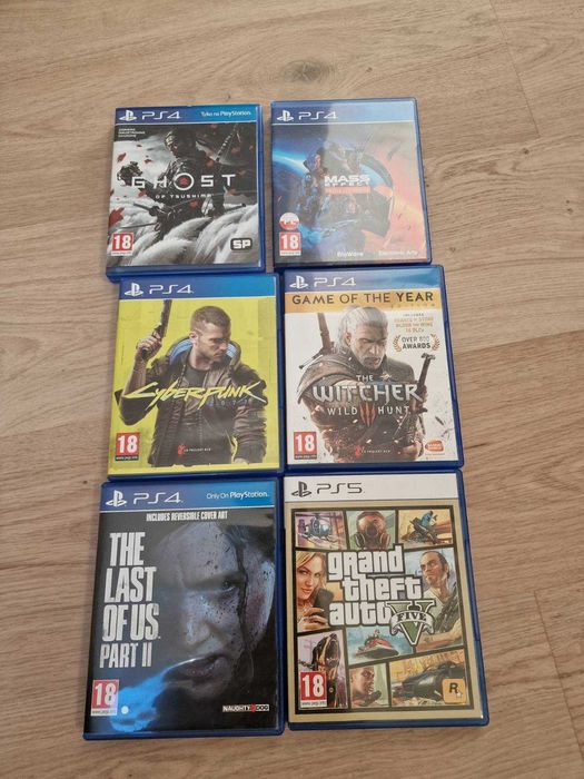 Gry PS4 Ghost Tsushima Mass Effect Cyberpunk Witcher III GTA LastOfUs