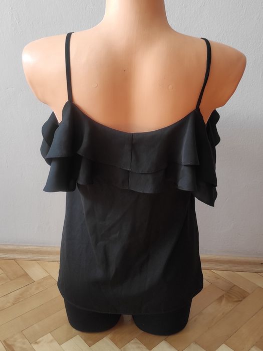 Czarna bluzka z falbanką top