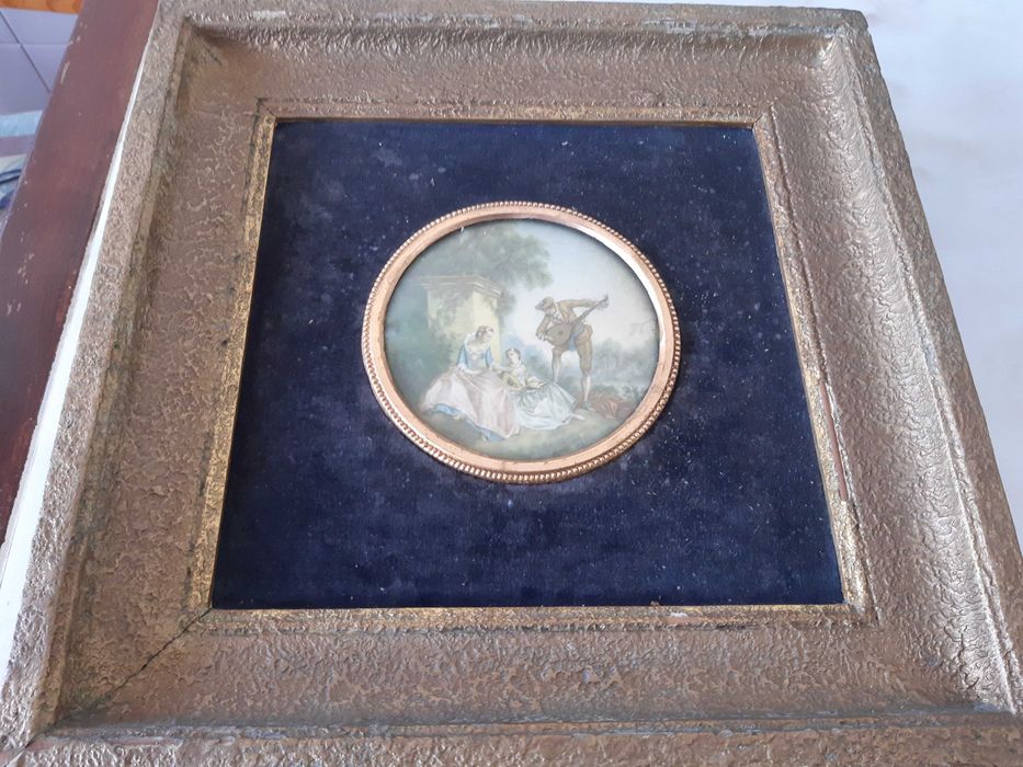 Quadro antigo, anos 1950, com dimensão 30cmx30cm