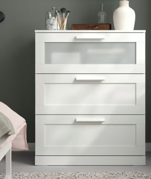 Cômoda Ikea Brimnes 3 gavetas branco