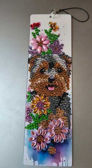 Zakładka do książki z psem rasy yorkshire terier Handmade