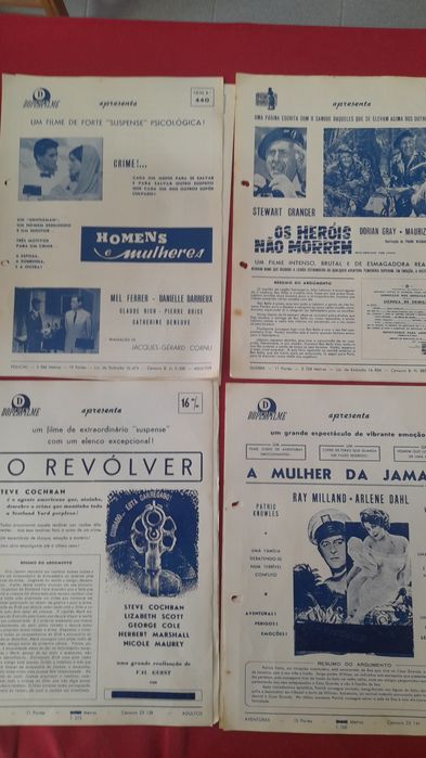 Panfletos Antigos  Filmes Anos 50/60
