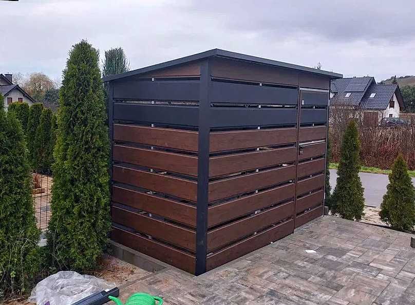 Wiata śmietnikowa, altana, BOX, wiata rowerowa - WZORY, KOLORY