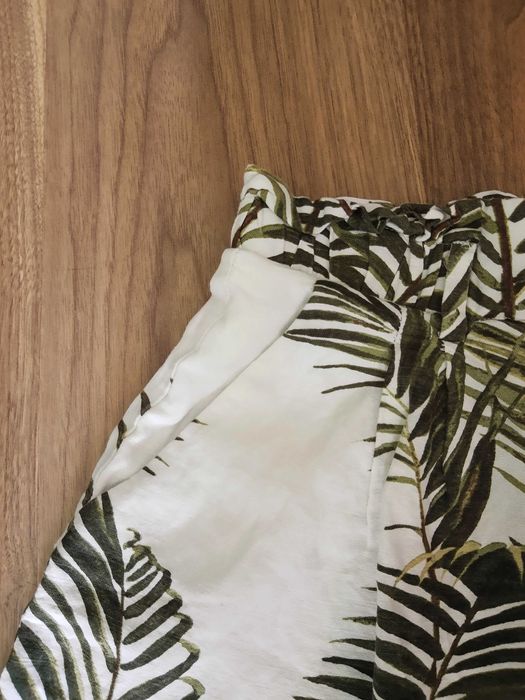 Lniane letnie szorty paper bag len wiskoza z kieszeniami wysoki stan