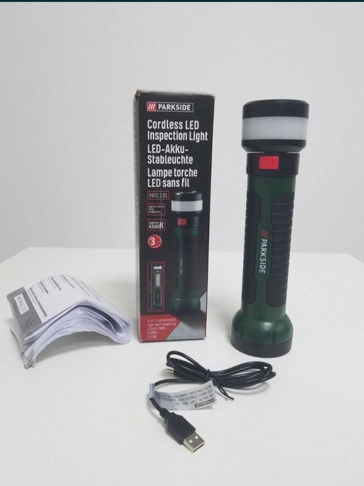 Акумуляторна лампа світлодіодна ліхтар 3в1 Parkside 230 Лм