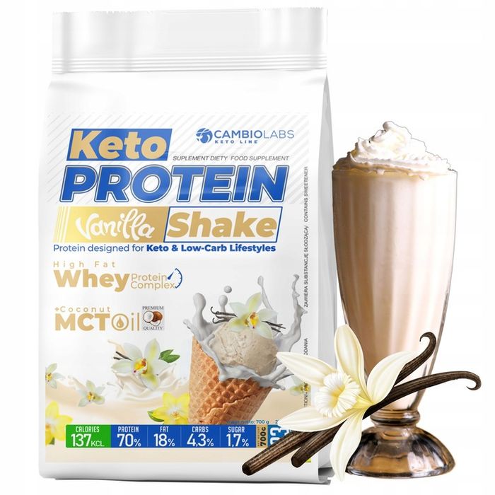 shake proteinowy whey protein keto białko serwatkowe na odchudzanie vanilla