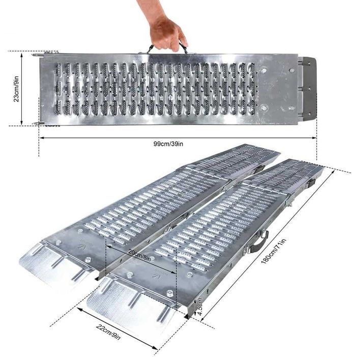 Rampa Carga Dobrável 1.8m 400kg 2 unidades