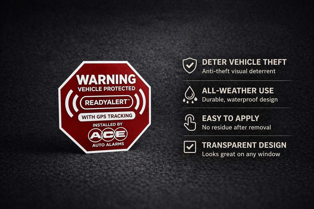 Autocolantes de Alarme para Vidro Carro - Dissuasores Anti Roubo