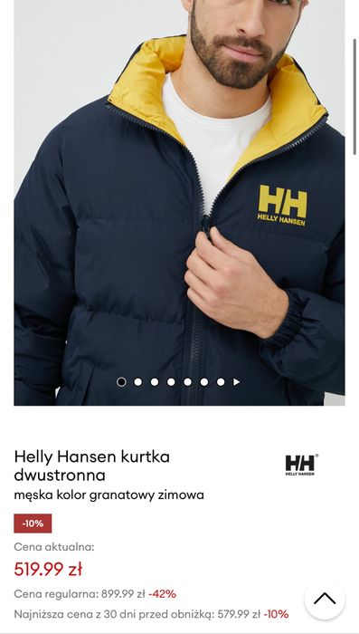 Helly Hansen hh reversible puffer jacket granatowa żółta XXL 2XL NOWA