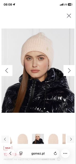 Czapka Tommy Hilfiger zimowa beżowa